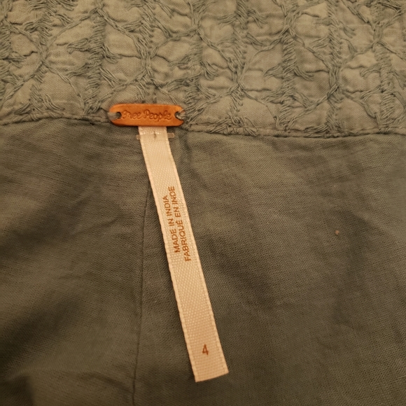 Free People Turquoise Textured Embroidered Shorts New with tag Sz 4 - Picture 11 of 11